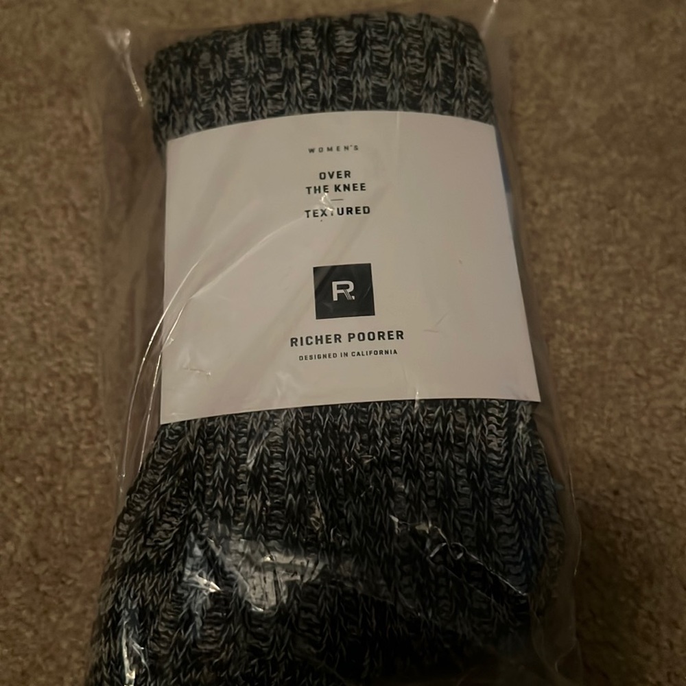 Gray over the knee socks